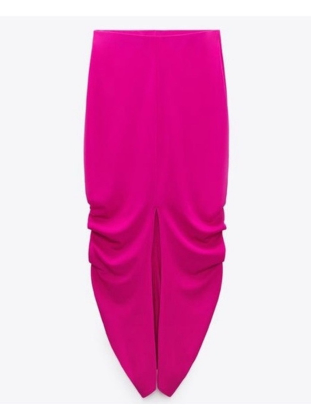 Women’s Fuchsia Maxi Tulip Skirt with Front Slit by ZARA